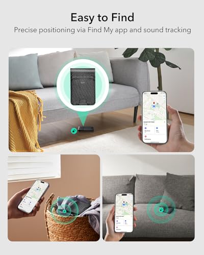 Image of ESR Geo Wallet with Find My Functionality, RFID Blocking, Holds up to 11 Cards, Slim and Smart Wallet for Men, Replacement for AirTag Wallet Tracker(iOS Only, Not for Magsafe), Carbon Fiber