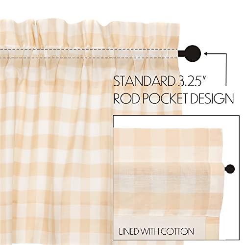 VHC-Brands-4-Pieces-Annie-Buffalo-Tan-Check-Swag-Curtains-4-Panels-36x36x16 VHC Brands 4 Pieces Annie Buffalo Tan Check Swag Curtains 4 Panels 36x36x16