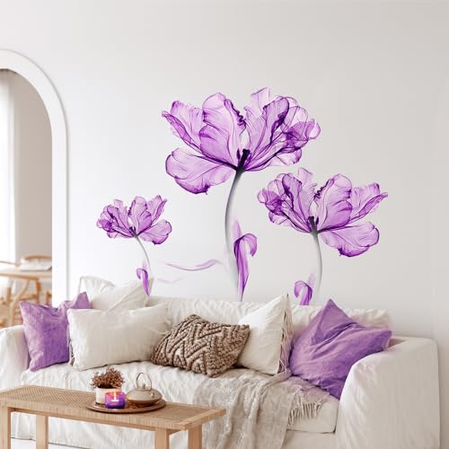 Tanlaby Purple Lotus Wall Stickers - Image 3
