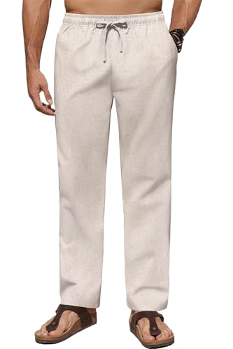 Pantalon de plage homme en lin léger pour des vacances confortables