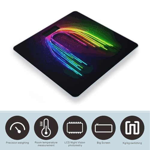 Báscula Digital de Baño Digital Rainbow Neon con Plataforma Amplia miniatura 3