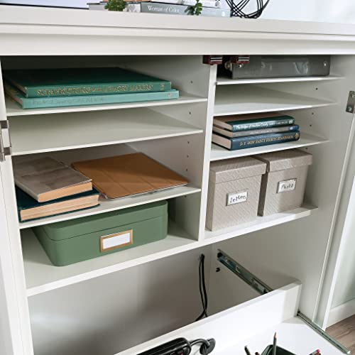 Image of Sauder Miscellaneous Storage Craft & Sewing Armoire, L: 35.11 inch x W: 21.81 inch x H: 61.58 inch, Glacier White finish