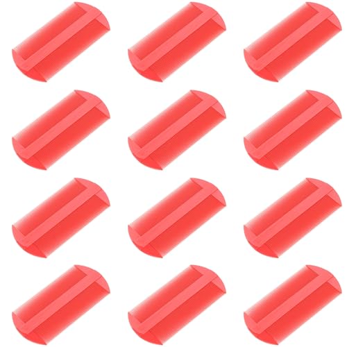 UTHCLO 12 piezas Peines Antiestáticos de Plástico de Doble Filo y Dientes para Detección de Liendres y Uso Cabello Seco y Mojado Colores Aleatorios Color Aleatorio Color Aleatorio