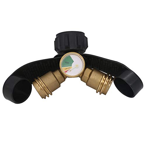 Adaptador de tanque de propano, Romacci Adaptador de propano Y-Splitter com medidor de adaptador de