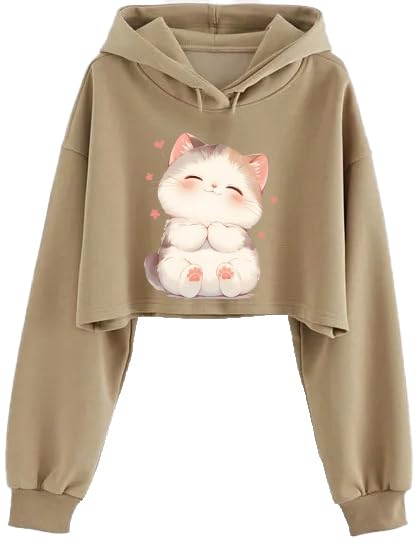 Crop Hoodie for Women Girl Casual Stylish Latest Brown Beige White Pink Lavender Black Under 399 499 winterwear Hood wali Crop Hoody-image-38