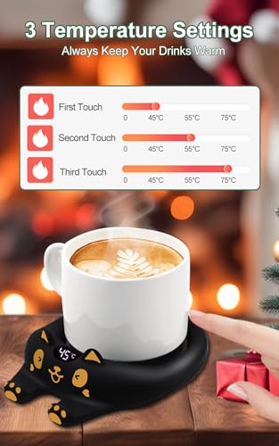 Coffee Mug Warmer for Desk, Smart Beverage Cup Warmer Mug Warmer with 3 Temperature Settings, Coffee Warmer for Coffee Lovers Gifts, Perfect for Home Office Warming Coffee, Tea, Milk, Cocoa - Image 2