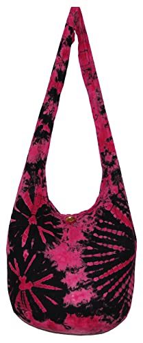 Image of TIE DYE Bohemian Hipster Hobo Boho Hippie Crossbody Bag Purse Black Tone 39 inch