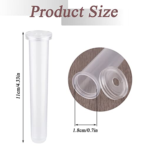 ZDNT 10 PCS Floral Water Tubes Flower Tubes Test Tubes Reusable Flower Water Tubes with Caps Transparent Plastic Floral Test Tubes Floral Tubes for Flower Decoration,Flower Arrangements,11 x 2.2 cm - Image 2