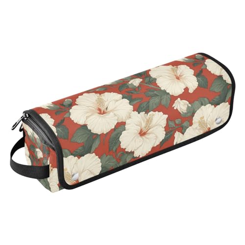 Bolso de viaje para herramientas de cabello rojo Blooming Flowers con funda resistente al calor impermeable organizador para planchas y rizadores miniatura 1