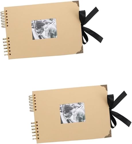EXCEART 2pcs Photo Album Rustic Ribbon Album Para Fotos Wedding Photo Bowtie Ribbon Scrapbook Wedding Album Photo Book Scrapbook Souvenir Album