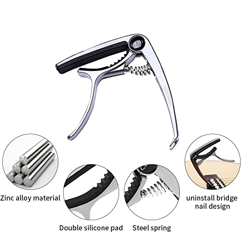 Newaner Capodastre Guitare x2, Alliage Capo de Guitare Pour 6 Cordes Folk Guitare, Guitare Electrique et Acoustique… - Les Beatles, Paul McCartney, John Lennon, RIngo Starr, George Harrison Newaner Capodastre Guitare x2, Alliage Capo de Guitare Pour 6 Cordes Folk Guitare, Guitare Electrique et Acoustique… – Image 6