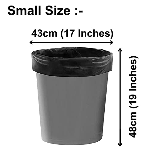 Image of Kitchenwell Medium 210 Garbage Bags /Trash Bags /Dustbin Bags, 19x21 Inches Black (7 Roll , Per Roll 30 Piece)