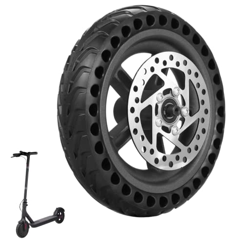 ELKATECH 8.5" Rear Wheel Assembly for Xiaomi M365 / 1S / Pro/Pro 2 & Gotrax GXL V2 / XR - Solid Honeycomb Tire, Puncture-Proof, with Pre-Installed Hub & Brake Disc - Easy Installation