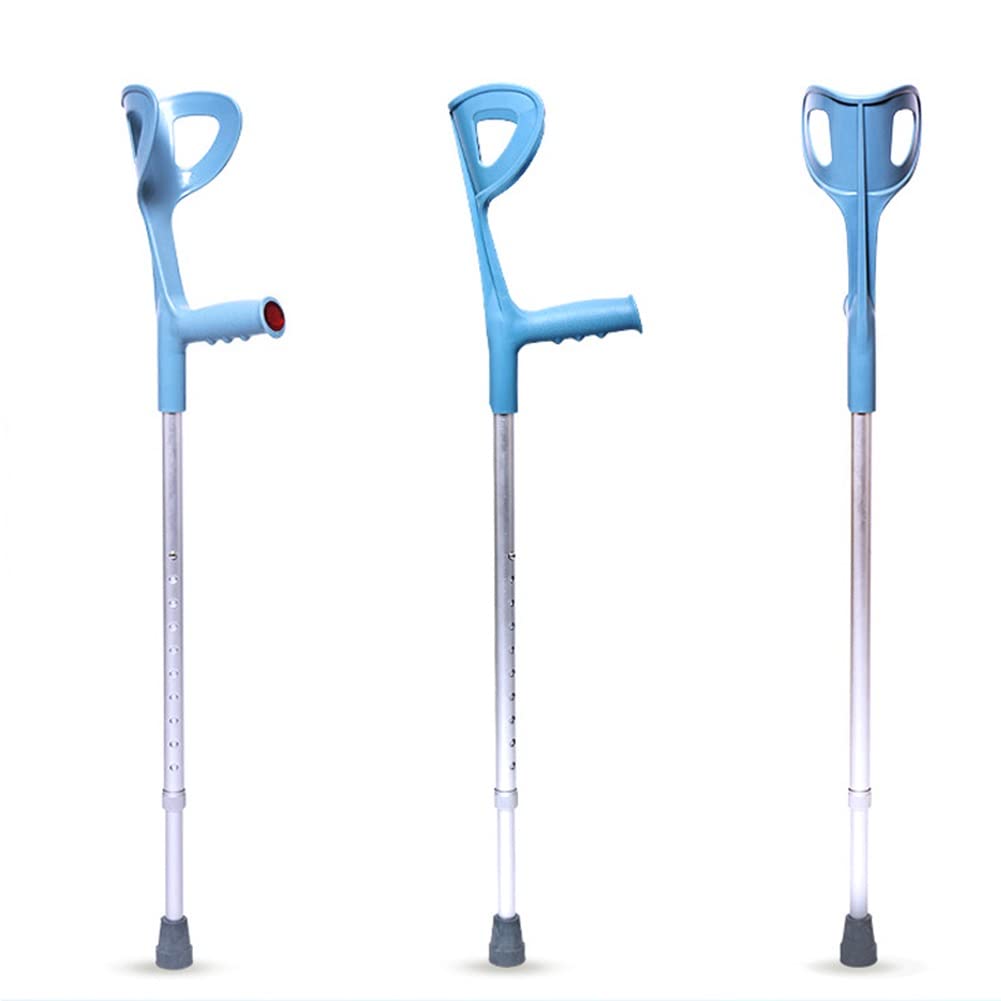 Muletas de Antebrazo para Adultos, Muletas Ergonómicas de Aluminio, Muletas Ortopédicas Ligeras, Manguito Abierto, Altura Aplicable 150~185cm, 1 Par