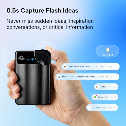 Image of AI Voice Recorder, Unlimited Transcription, 2.0 Standard, Black