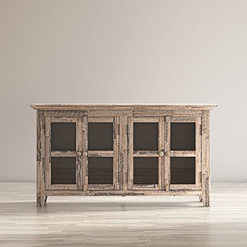 Jofran Acacia Wood Credenza Cabinet with 4 Doors, 54" Coasta