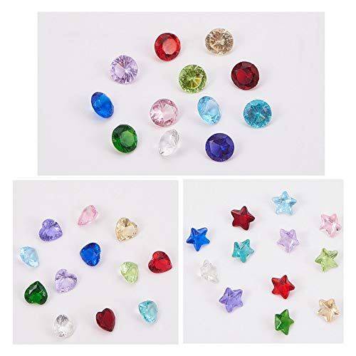 PandaHall 288pcs Rotondo Cuore/Stella Ciondoli