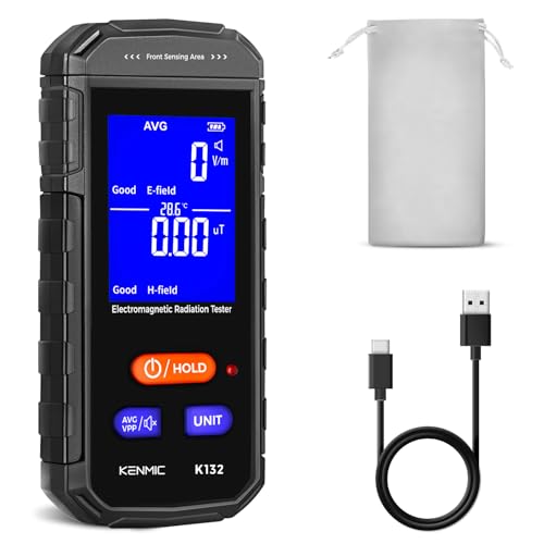 KENMIC Détecteur EMF, Détecteur de Champ Électromagnétique Portable Rechargeable avec Écran...