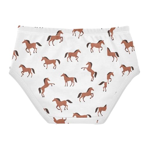Wusikd Brown Horse Girls Underwear Cotton White Girls Briefs Soft Toddler Underwear 2T2
