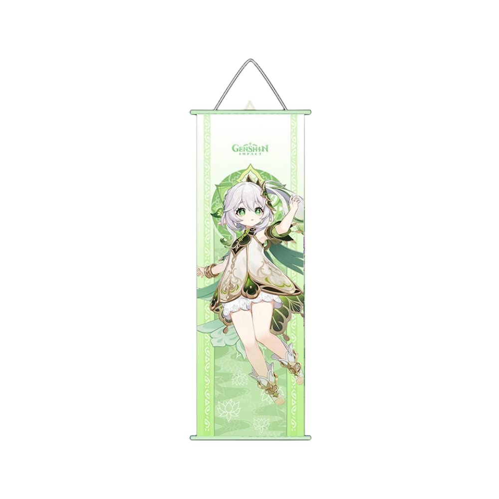 Hanaiette Nahida 1Pc Genshin Impact Hanging Painting Silk Cloth Poster Engraved Scroll Animation Peripheral For Game Lover (Nahida)