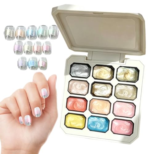 Gel Paint for Nails, 12 Colors Silk Satin Patting Manicure Long-Lasting