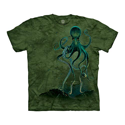 The Mountain unisex adult Octopus T Shirt, Green, XX-Large US