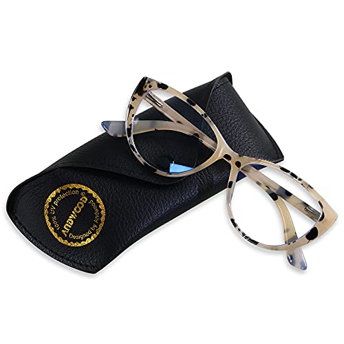 Image of ANDWOOD Blue Light Blocking Glasses Women Bluelight Blocker Computer Cateye Clear Cat Eye Eyeglasses Frame AR003