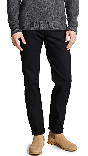 Naked & Famous Denim Men's Weird Guy in Solid Black Selvedge Jean