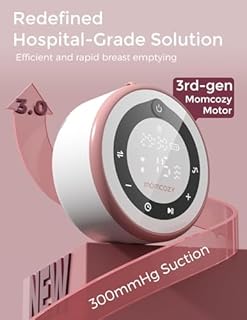 Momcozy Breast Pump V1 Pro Hospital-Grade, Hands-Free & Portable Wearable Pump, Upgraded Electric Pump with 3 Fine-Tuned Rhythms|15 Levels, Come with Leak-Proof DoubleFit Flange, Cozy Red.