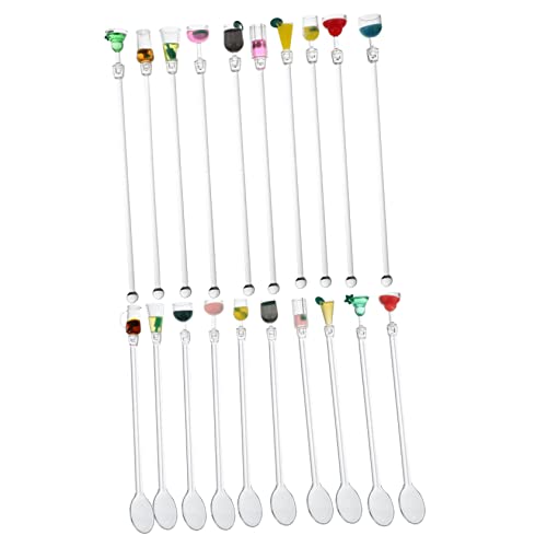KICHOUSE Stirring Sticks for Cocktails Fruit Juice Stirring Rods Cocktail Drink Mixer