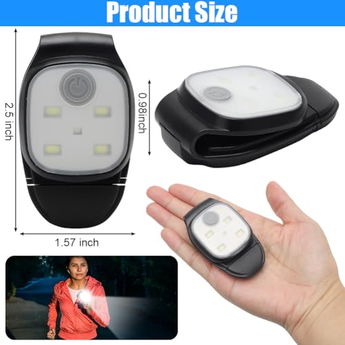 Yuragim LED Clip Lampe, 2 Stück Lauflicht LED Stirnlampe Wiederaufladbar Clip Lampe Wasserdicht Kopflampe Kleinstirnlampe Sicherheitslicht Laufzubehör für Joggen Klettern Läufer Angeln Camping Wandern