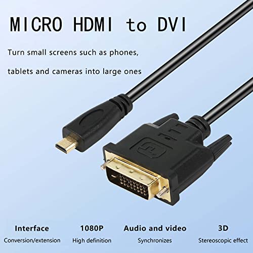 Xmsjsiy MICRO HDMI To Dvi Adpter Cable, Micro Hdmi Male To Dvi 24+1 Dvi-D Cable Connector For Monitor/Display/Projector Video Converter Cord-1.8M thumb #3