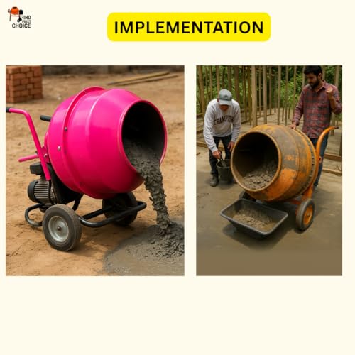 Image of Electric Concrete Mixer Machine | Heavy Duty Portable Cement Mixer for Construction & RCC Work | WITH ELECTRIC MOTOR