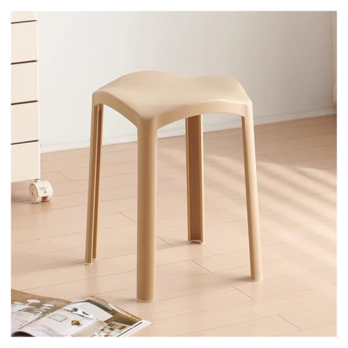Juego de 4 taburetes apilables de plástico ligero para cocina, diseño portátil que ahorra espacio