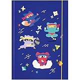 folia 69022 - Sammelmappe A3 HOTFOIL NINJAS, Zeichenmappe aus FSC-Mix Papier mit Folienveredelung, Mappe aus stabilem Karton mit Gummiband