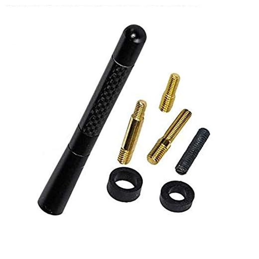 SaferCCTV Car Antenna, Stubby Short Antenna, 4.7''Carbon Fiber Car AM/FM Radio WRC Antenna Compatible with Ford F150 F250 F350 E150, VW/Audi/Toyota/Honda/Mazda/Chevrolet/Ford/Nissan