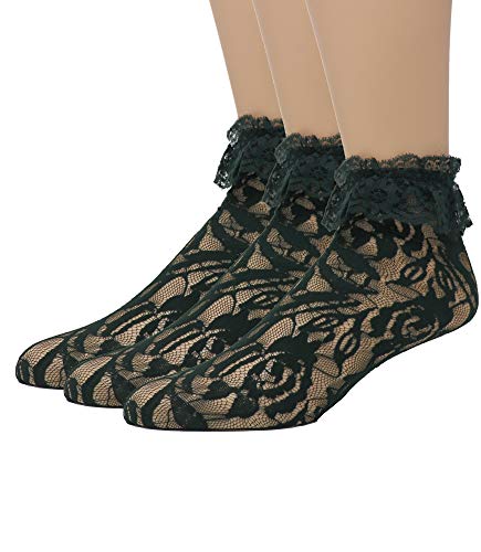Image of EMEM Apparel Women's Lace Anklet Socks with Ruffle