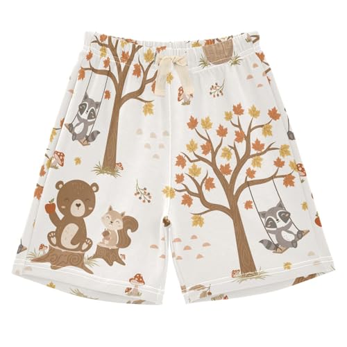 susiyo Cute Woodland Animals Unisex Babies' Cotton Pull-On Shorts Boys Graphic Print Shorts Casual Summer Shorts with Drawstring