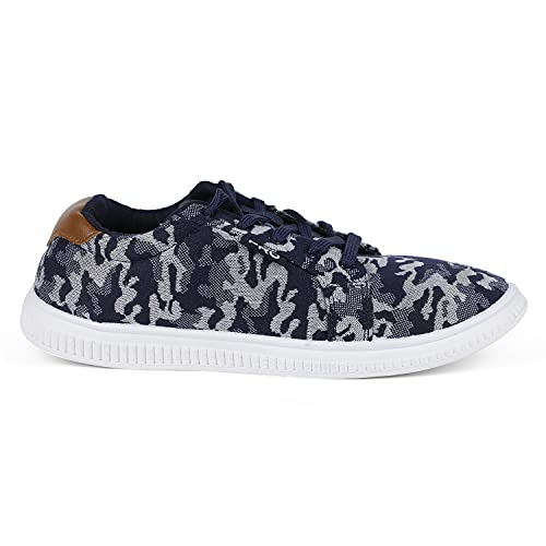 Image of Pro by Khadim's Men's Blue Casual Slip-On Sneakers