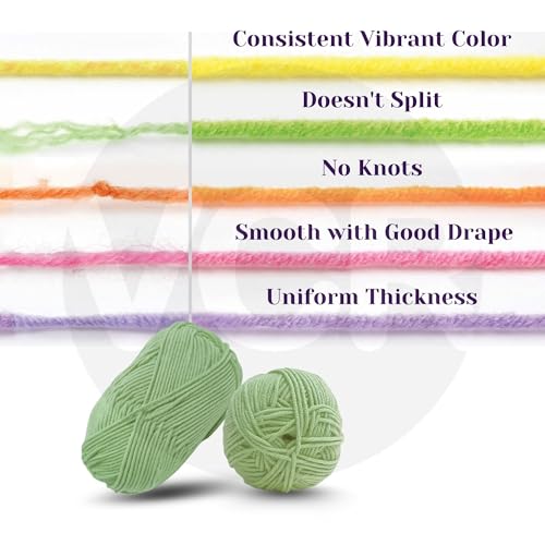 Image of VCR Pastel Green Yarn, 100 Grams Hank, 190 Meters Length, Acrylic Ball for Crochet and Knitting, Soft Crosia Threads, Pack of 1 Yarn, Suitable for DIY Crafts