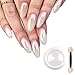 Magic White Pearl Chrome Nail Powder Solid Glitter Fairy Shell Nails Art Powder Holographic Ice Transparent Aurora Moonlight Manicure Pigment with Tool