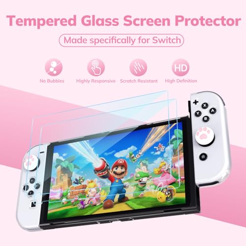 Image of Younik Switch OLED Accessories Bundle, 16 in 1 Accessories Kit Includes Switch OLED Carrying Case, Protective Case Cover for Console & J-Con, Screen Protector, Adjustable Stand, Switch Game Case