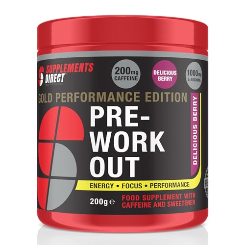 Gold Pre Workout Supplements direct - Delicious Berry Energy Drink with Creatine, Caffeine, Beta Alanine, Citrulline Malate, Amino Acids, Beta Alanine, Vitamin B, Vitamin B12