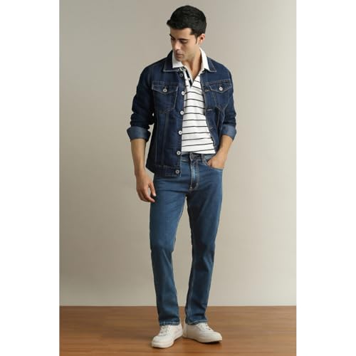 Image of Peter England Men's Regular Fit Denim Jeans for Daily Casual Wear
