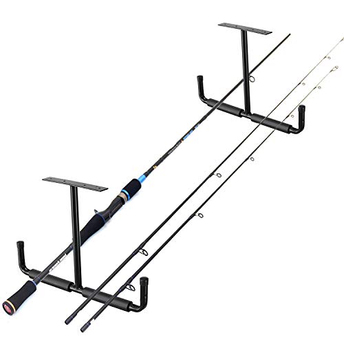 Hosko Overhead Garage Storage Hooks Rack Ceiling Mounted, Heavy Duty Utility Hooks Ladder Hanger For Hanging Hose Pipe Lumber & Other Bulky Items thumb #5