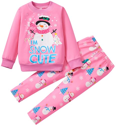 Image of Little Girls 2 Piece Outfits Ruffle Sleeve Unicorn Sweatshirts Top and Leggings Set School Outfits Kids Clothing Set