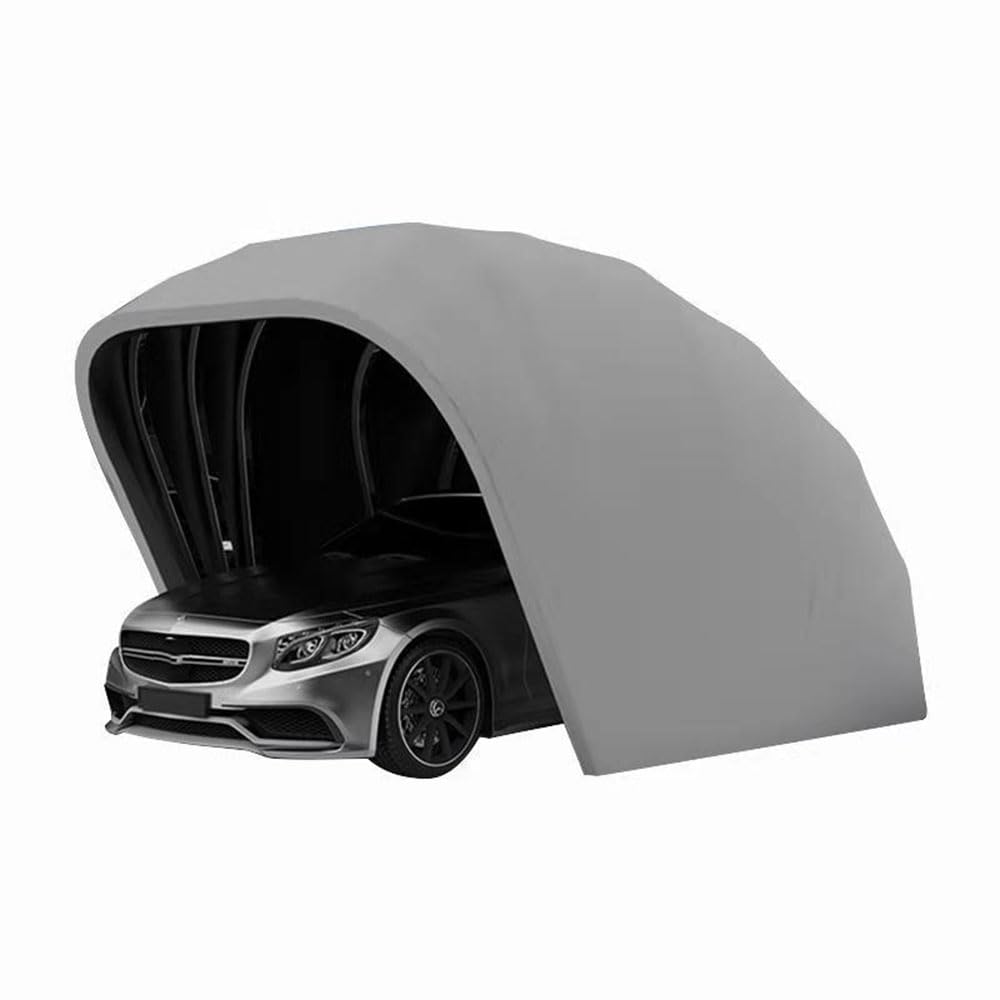 Gray,Stainless Steel Carport, Car Shelter, Car Canopy, Car Garage, Car shed, Car House, Car Park, Foldable, Retractable, L5.5m*W 2.5m*H 2.3m