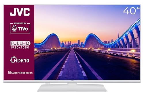 JVC Fernseher 40 Zoll Smart TV Powered by TiVo LT-40VF5355W - Full HD Fernseher, HDR TV mit Triple-Tuner und 6 Monate HD+ inkl., LED TV weiß