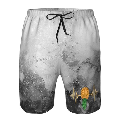 Heartbeat Swinger Upside Down Pineapple Gifts for Women Men's Workout Running Shorts Lightweight Athletic Gym Shorts