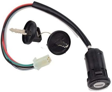 YuanBo Wu 4 Wires Ignition Switch Key with Cap for 50cc 70cc 90cc 110cc 150cc 200cc 250cc TaoTao SUNL Chinese ATV 125cc Apollo Dirt Bike Scooter Parts